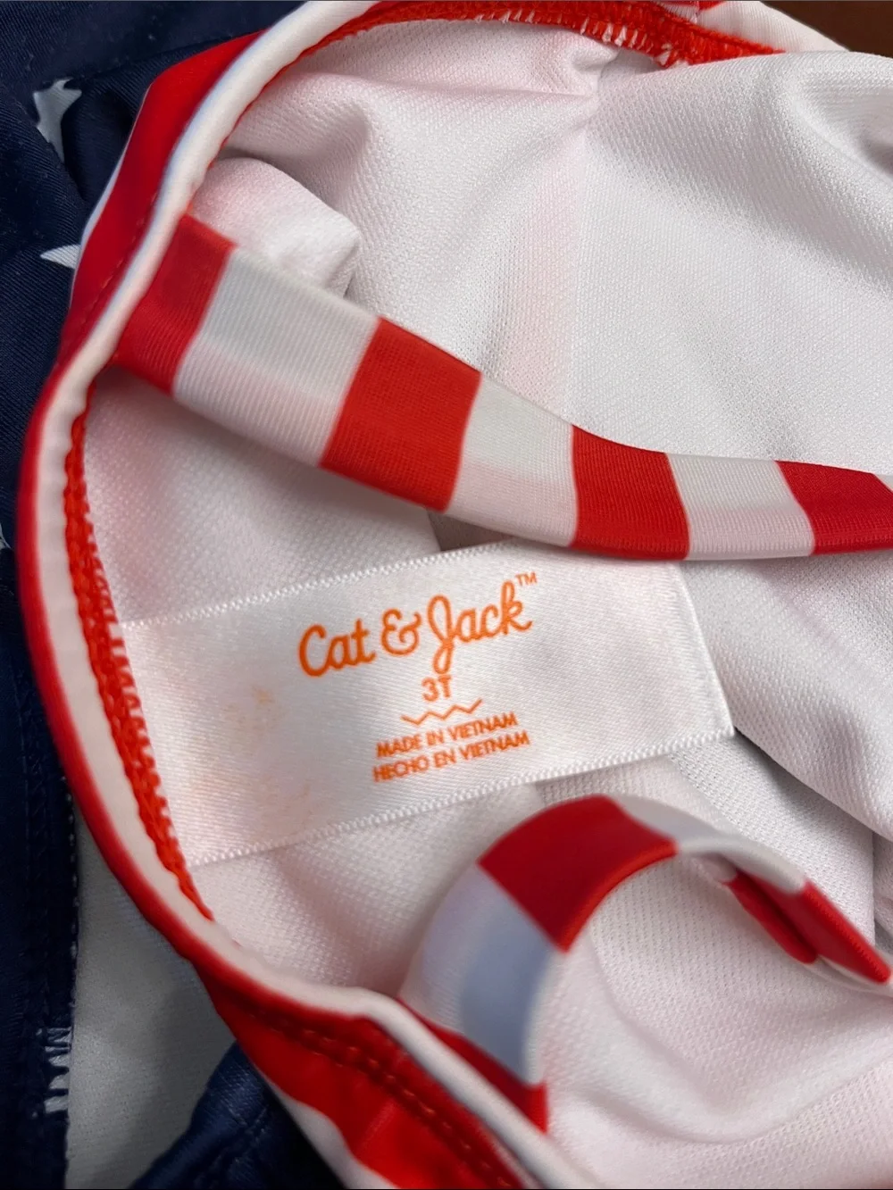Cat & Jack Red White Navy Star & Stripe One-Piece Swimsuit for Kids